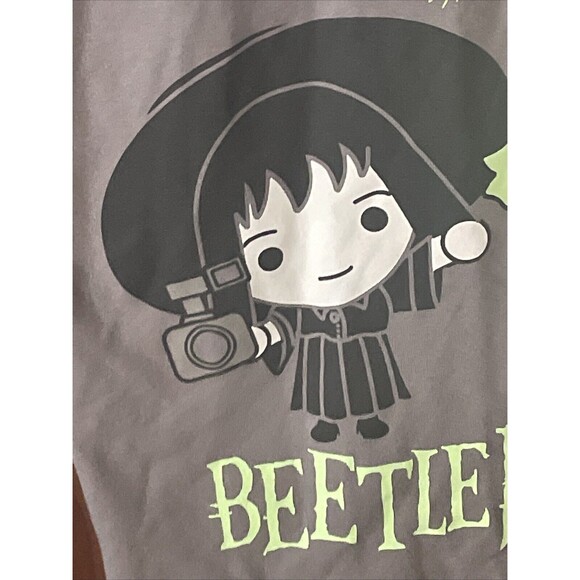 Warner Bros. WB Beetlejuice Lydia Sleep Top Gray 3X NWT Buttoned Collar - Picture 3 of 10